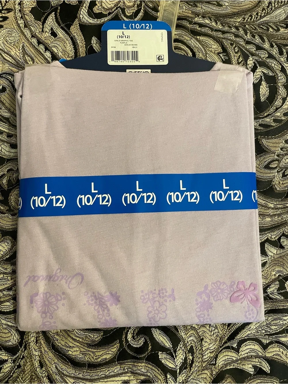 GAP Lavender Floral Logo Tee - L (10/12)